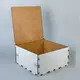 Коробка подарочная деревянная З днем народження! 20x20x10 см (белая)