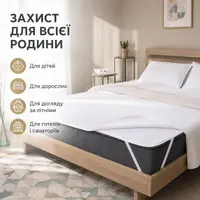Наматрацник Aqua Stop 200х200 см IDEIA з еластичними стрічками по кутах, захисний непромокальний, водонепроникний