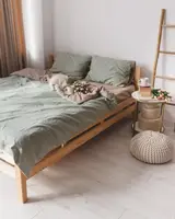 Постільна білизна двоспальна Dushka Home Варена бавовна 20493 180х215 см фісташкова з бежевим