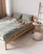 Постельное белье семейное Dushka Home Вареный хлопок 20495 160х215х2 см фисташковое с бежевым