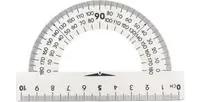 Транспортир пластиковий, молочний (10 см), 5 шт в наборі