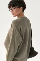 Вязаная кофта с декоративным швом - кофейный цвет, ONE SIZE (есть размеры)