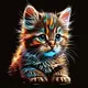 Картина по номерам на черном фоне "Красочний котик" 40х40
