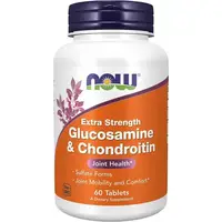 Препарат для суставов и связок NOW Glucosamine &amp; Chondroitin Extra Strength, 60 таблеток