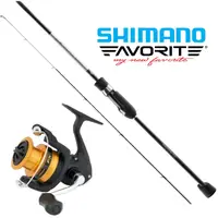 Спінінговий набір Shimano FX 2500 FC і Favorite White Bird 2.44m 3-12g