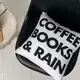 Подушка c принтом габардиновая Coffee books & rain 50x50 (5P_COF011)