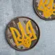 Шеврон на липучке Тризуб круглый 7 см вышитый патч нашивка пиксель
