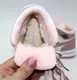 Детские зимние розовые хайтопы с розовой липучкой.