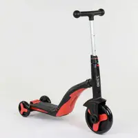 Самокат детский Best Scooter 3 в 1, с PU колёсами (свет+музыка). Red (80454)