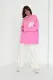 Женская кофта oversize с карманом на груди - розовый цвет, S