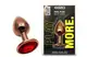 Анальная пробка с кристаллом EGZO - Dark Gold Round Plug Red, size S