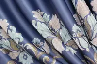 Шторна тканина блекаут з вишивкою гладдю Висота 2,7 м Колір синій Код 954ш