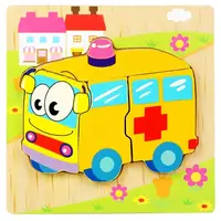 Деревянная игрушка Пазлы Bambi Транспорт MD 2925, 15х15 см