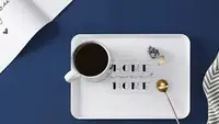 Піднос пластиковий 14425 28х20 см білий з написом home