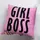 Подушка диванная с бархата Girl boss 45x45 см (45BP_20F002)