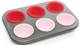 Форма для выпечки маффинов с силиконовыми формочками Holmer Sweet Cake BM-0806-RG 26.5х18.5х3 см серая