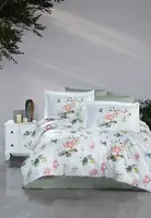 Постельное белье сатин First Choice Cotton Satin Alice Green Турция евро 200х220см