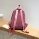 Женский розовый вельветовый рюкзак с брелком код 3-424