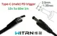 Переходник на 12v (max 5a, 60w) 3.5x1.35mm 1m з USB Type-C (male) Power Delivery PD (WITRN) тригер (A class) 1 день гар.