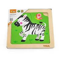 Деревянный мини-пазл Viga Toys Зебра, 4 эл. (51317)