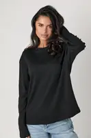 Трикотажна жіноча кофта в стилі oversize - чорний цвет, M