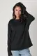 Трикотажна жіноча кофта в стилі oversize - чорний цвет, M