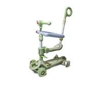 Самокат "Smart" 5 в 1. С подсветкой, с музыкой, с бортиком. Green (549296887)