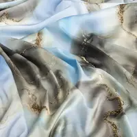 Тканина плательна атлас шовк стрейч св/блакитна