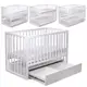 Кроватка деревянная Волшебная, с ящиком. White (149770)