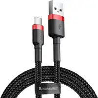 Кабель USB Baseus Type-С СATKLF-С-T-Red-BlaСk 1 м черный с красным