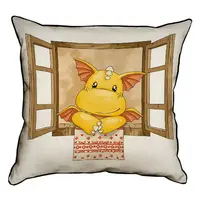 Подушка с мешковины Дракоша! 45x45 см (45PHB_23NG018)