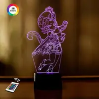 3D ночник GENSHIN IMPACT "Диона" (УВЕЛИЧЕННОЕ ИЗОБРАЖЕНИЕ)+пульт ДУ+сетевой адаптер+батарейки (3ААА) 3DTOYSLAM
