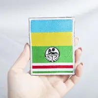Шеврон нашивка на липучці прапор Україна та Республіка Ічкерія 8х10 см вишитый патч прапор Ічкерії