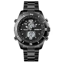 Часы наручные мужские SKMEI 1670BKWT BLACK-WHITE, Армейские часы противоударные