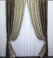 Комбіновані 2шт 1,5 х2, 7м. штори, блекаут-софт Колір коричневий з бежевим Код 014дк 646ш А+Б 10-267
