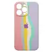 Силиконовый чехол для iPhone 13 Pro - Rainbow, Разноцветный / Светлый розовый