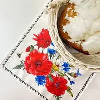 Салфетка на стол, в корзину Маки и васильки 35x60 см (SLF_22U008)