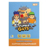 Картон кольоровий односторонній А4 YES Stumble Guys 955490 10 аркушів