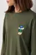 Трикотажний лонгслів oversize з вишитим ведмедиком - хакі цвет, ONE SIZE