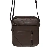 Мужская кожаная сумка через плечо Borsa Leather K11027-brown