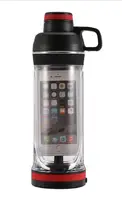 Бутылка для воды с отделением для телефона 5s Салатовый Черный