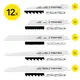 Набор пильных полотен для пилы сабельной Trotec 12 pieces Wood/Metal Set (6215001210)