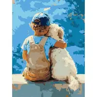 Картина по номерам "Мальчик и пес" 30x40 см