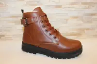 Ботинки женские коричневые зимние С169