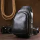 Компактная кожаная мужская сумка через плечо Vintage 20684 Черный