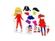Игровой набор магнитная игра Alice and Polly Vladi Toys, 45 магнитов, 2 куклы. Multicolor (152480)