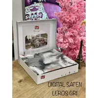 Семейное Турецкое Постельное Белье TAC Leros Сатин Digital 160х220см (2 шт)