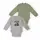 Детский  комплект-боди для малышей GABBI BD-24- 6 (2шт) Хаки/Серый р.92 (13931)