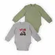 Детский  комплект-боди для малышей GABBI BD-24- 6 (2шт) Хаки/Серый р.92 (13931)