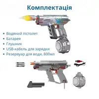 Водный пистолет для детей, электрический бластер UZI с автоматическим наполнением водой, синий